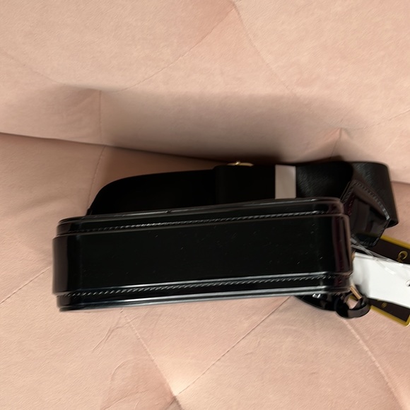 Vegan Leather Black Crossbody Camera Bag - Picture 4 of 5